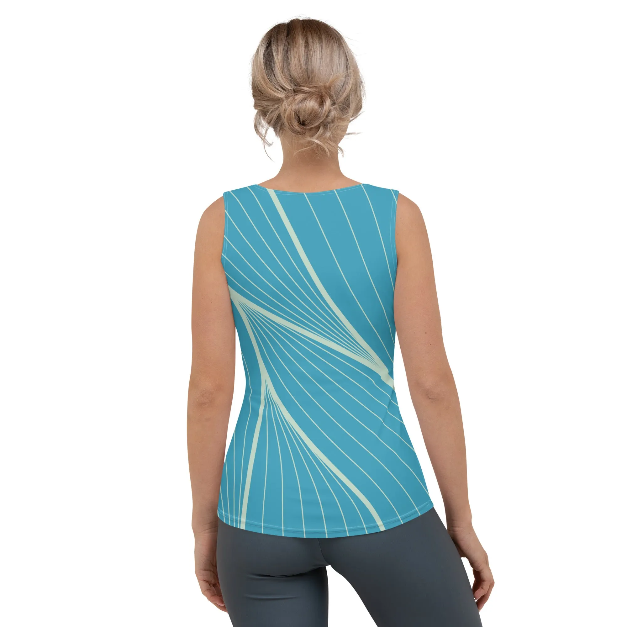 Sublimation Cut & Sew Tank Top Blue Abstracts