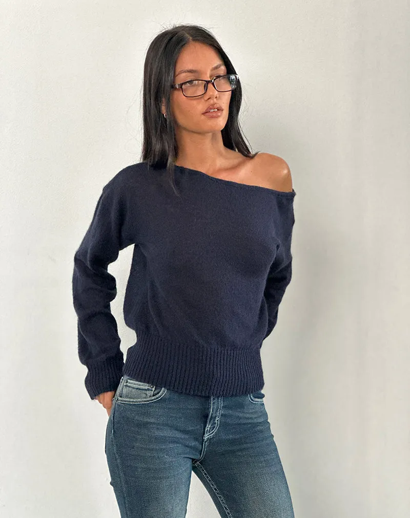 Suena Asymmetric Jumper in Navy