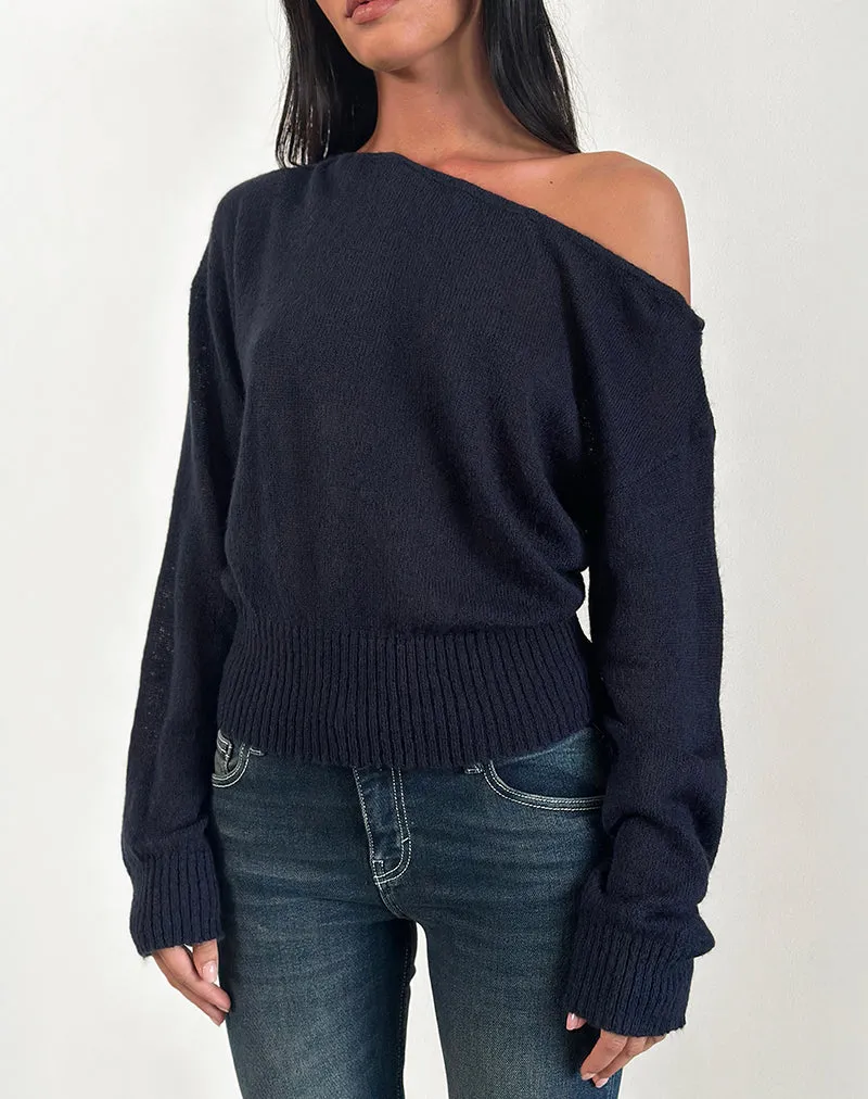 Suena Asymmetric Jumper in Navy