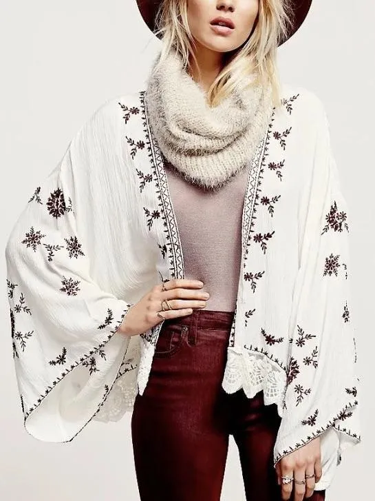 Summer Seaside Blouse Chiffon Cardigan Shawl Printing Coat Female