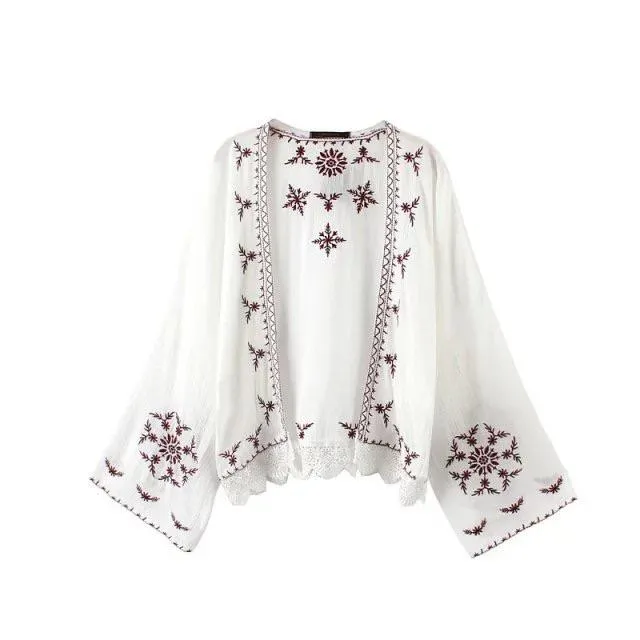 Summer Seaside Blouse Chiffon Cardigan Shawl Printing Coat Female