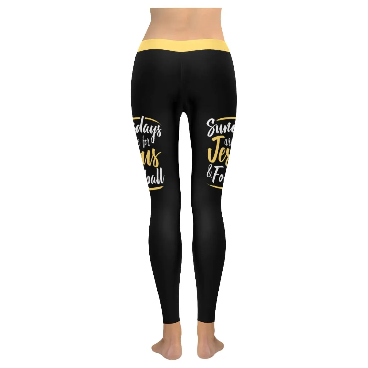 Sundays Are For Jesus & Football Soft Leggings For Women Christian - Christian Leggings For Women