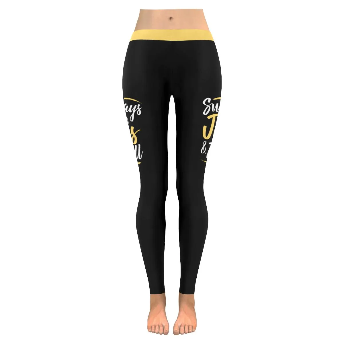 Sundays Are For Jesus & Football Soft Leggings For Women Christian - Christian Leggings For Women