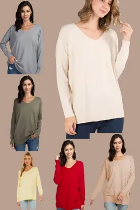 Super Soft Hi Lo long Tunic Knit Top - Many Colors