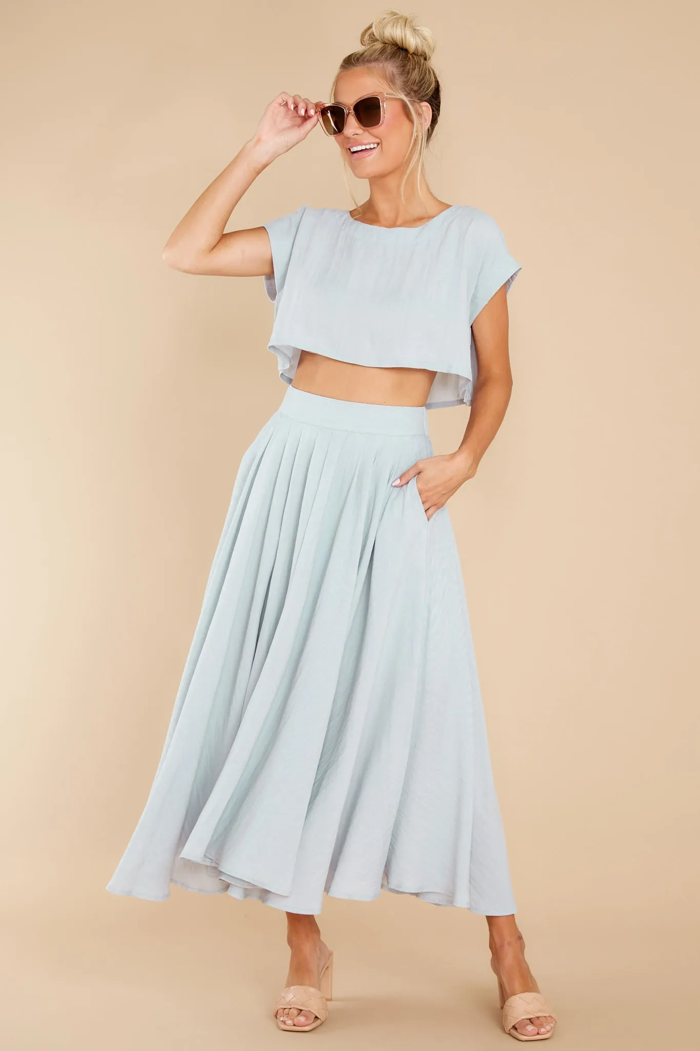 Sweet Memory Of Us Light Blue Two Piece Set