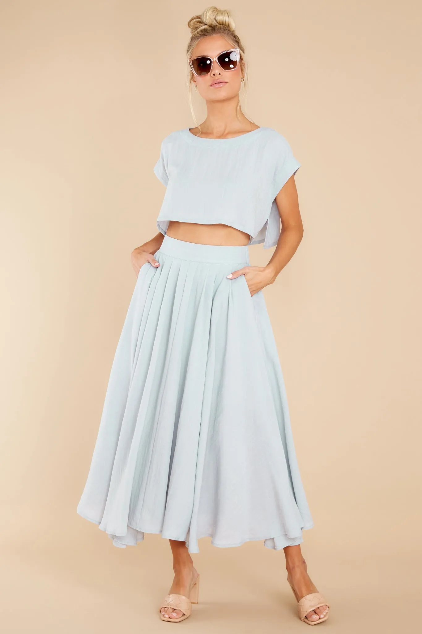 Sweet Memory Of Us Light Blue Two Piece Set