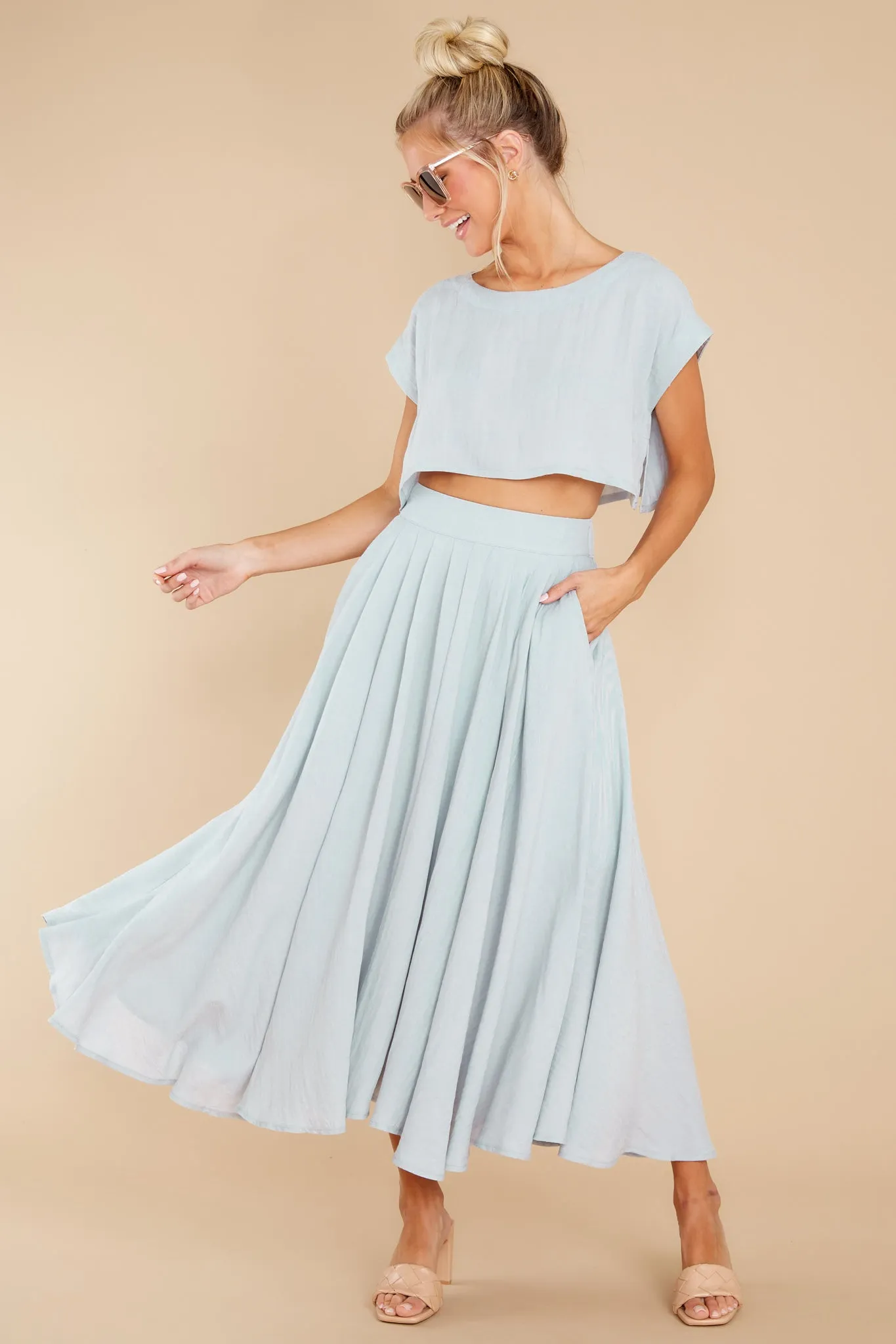 Sweet Memory Of Us Light Blue Two Piece Set