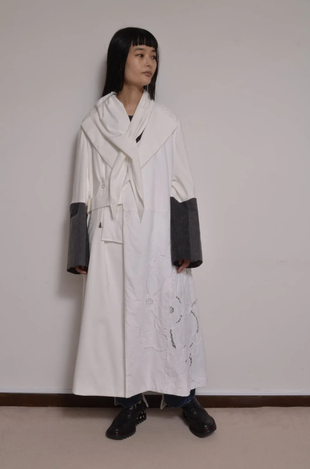 TABLE CLOTH △ SHAWL COAT/SHORT LINER set_WHT