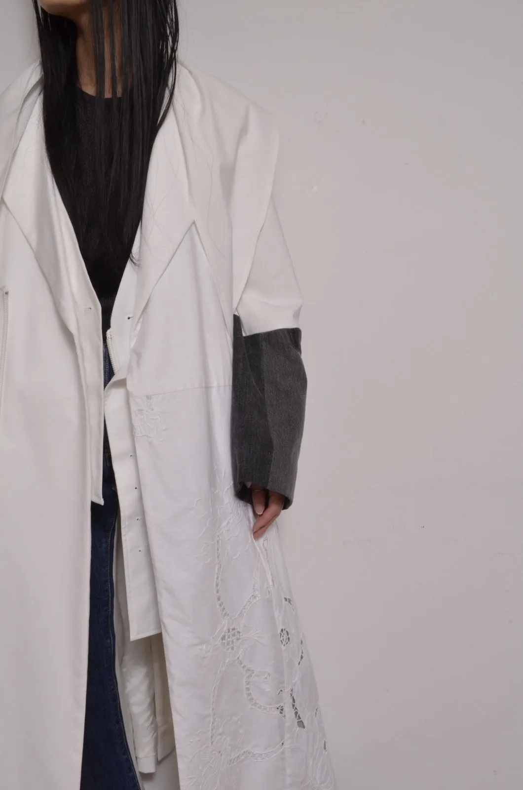 TABLE CLOTH △ SHAWL COAT/SHORT LINER set_WHT