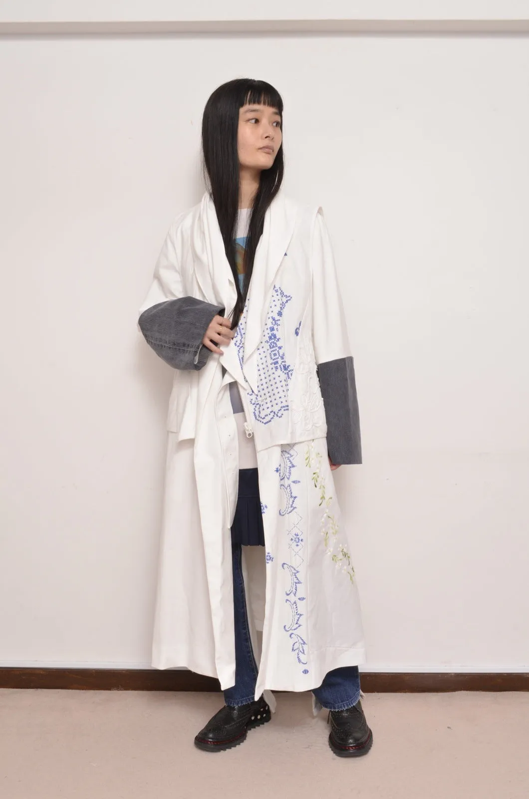 TABLE CLOTH △ SHAWL COAT/SHORT LINWE set_COL