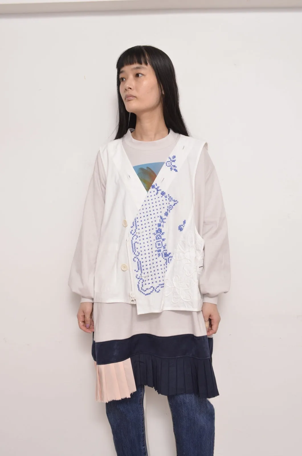 TABLE CLOTH △ SHAWL COAT/SHORT LINWE set_COL