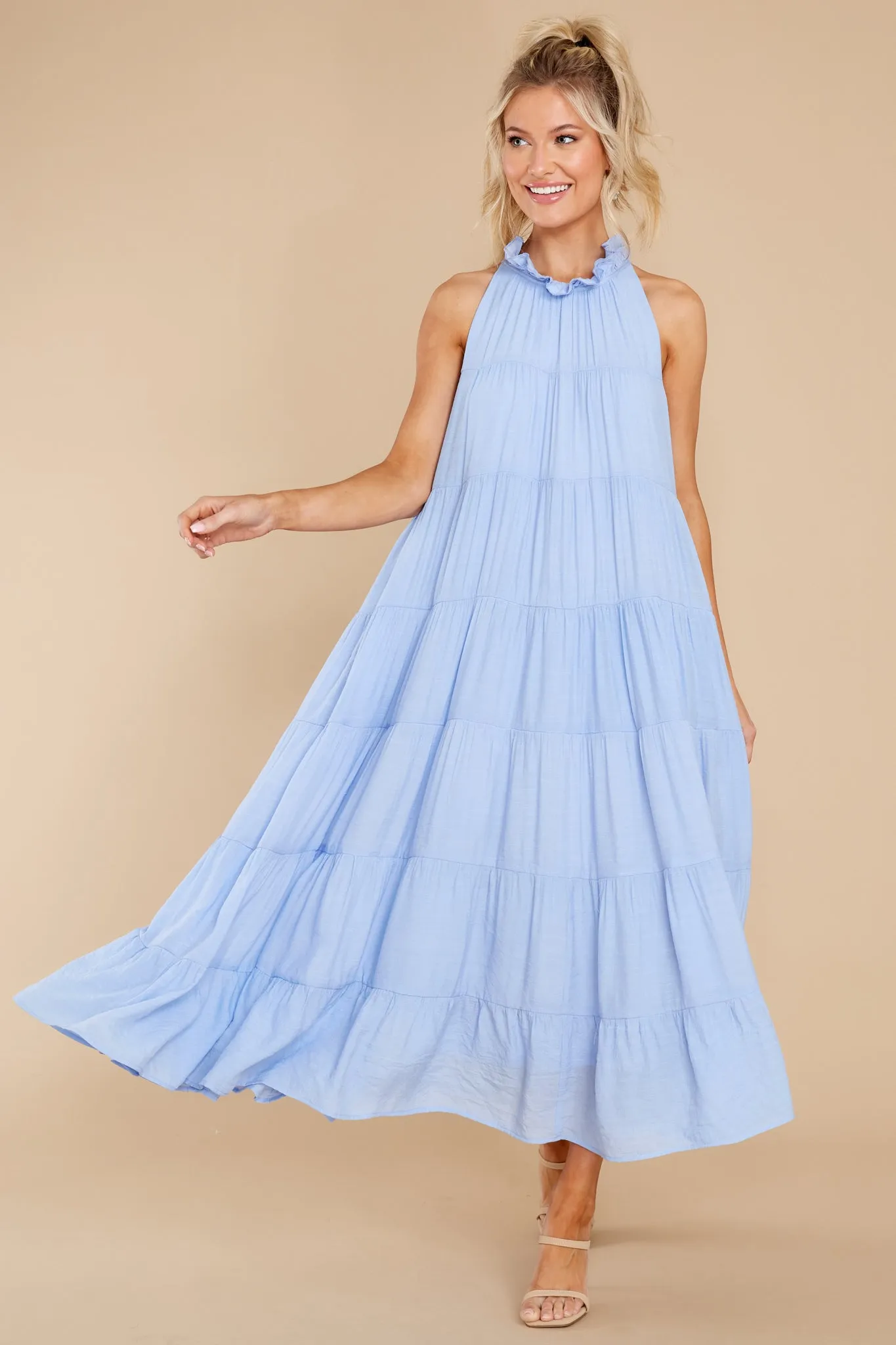 Take Me Dancing Pale Blue Maxi Dress