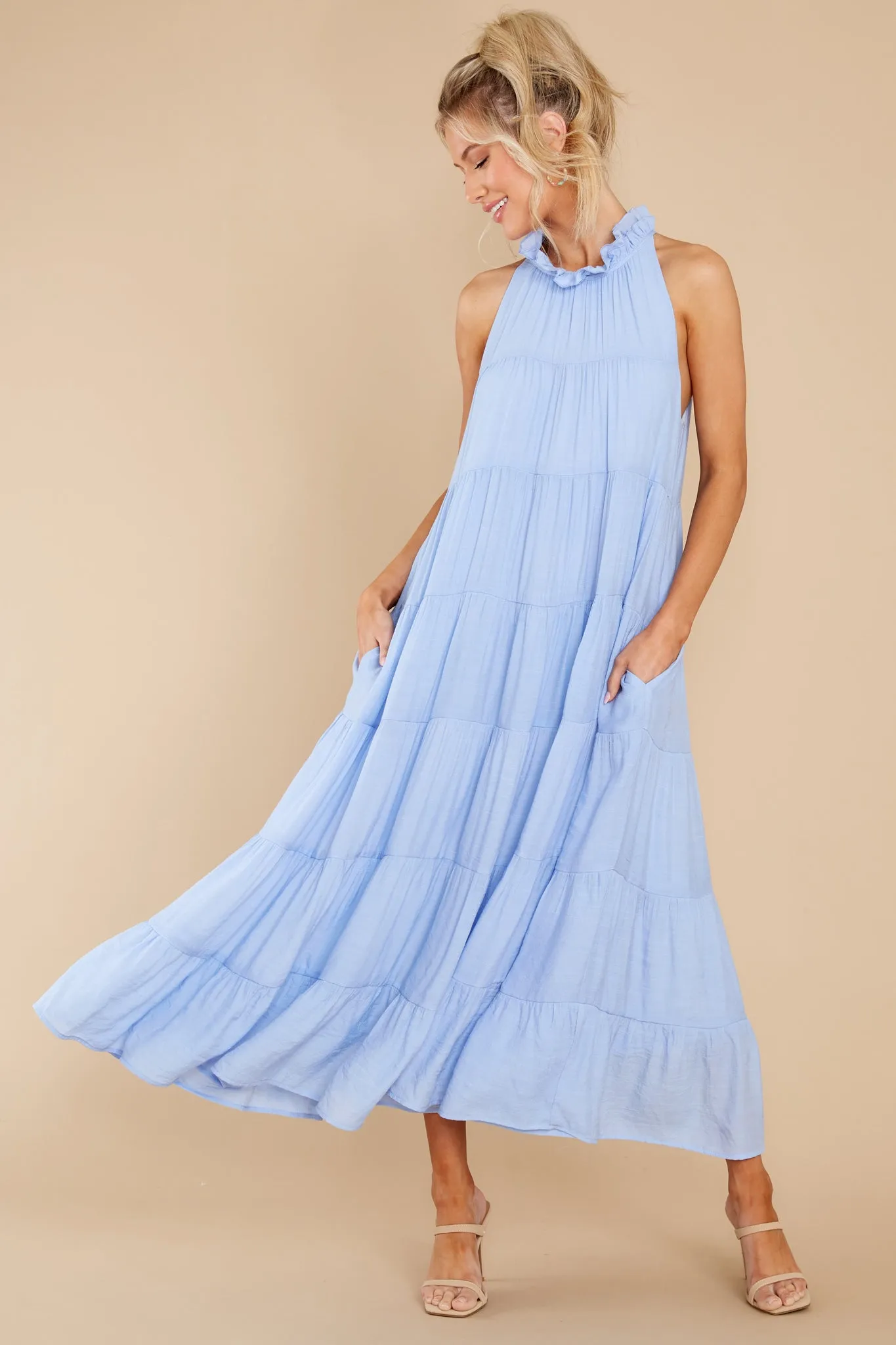 Take Me Dancing Pale Blue Maxi Dress