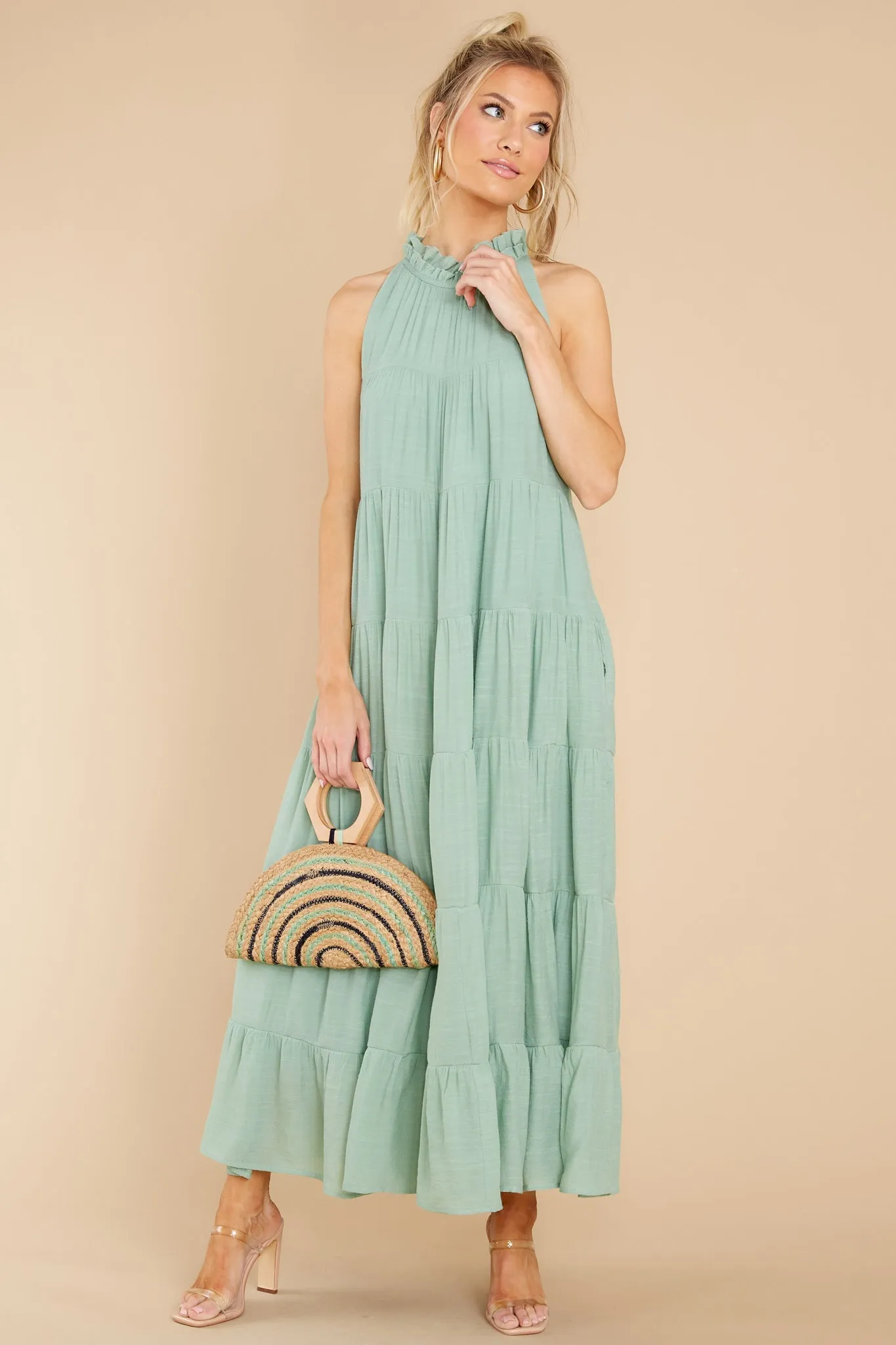 Take Me Dancing Sage Maxi Dress