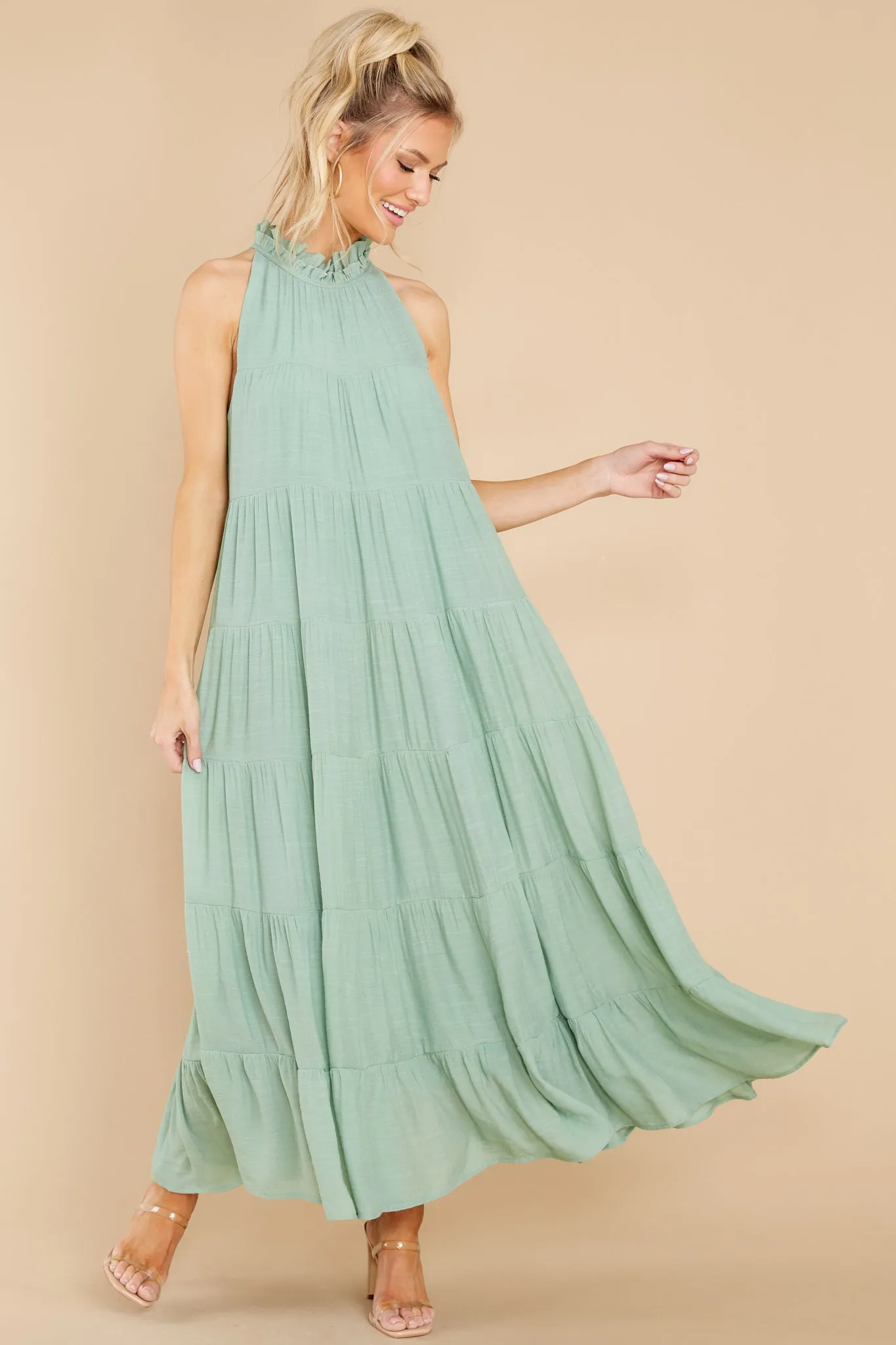 Take Me Dancing Sage Maxi Dress