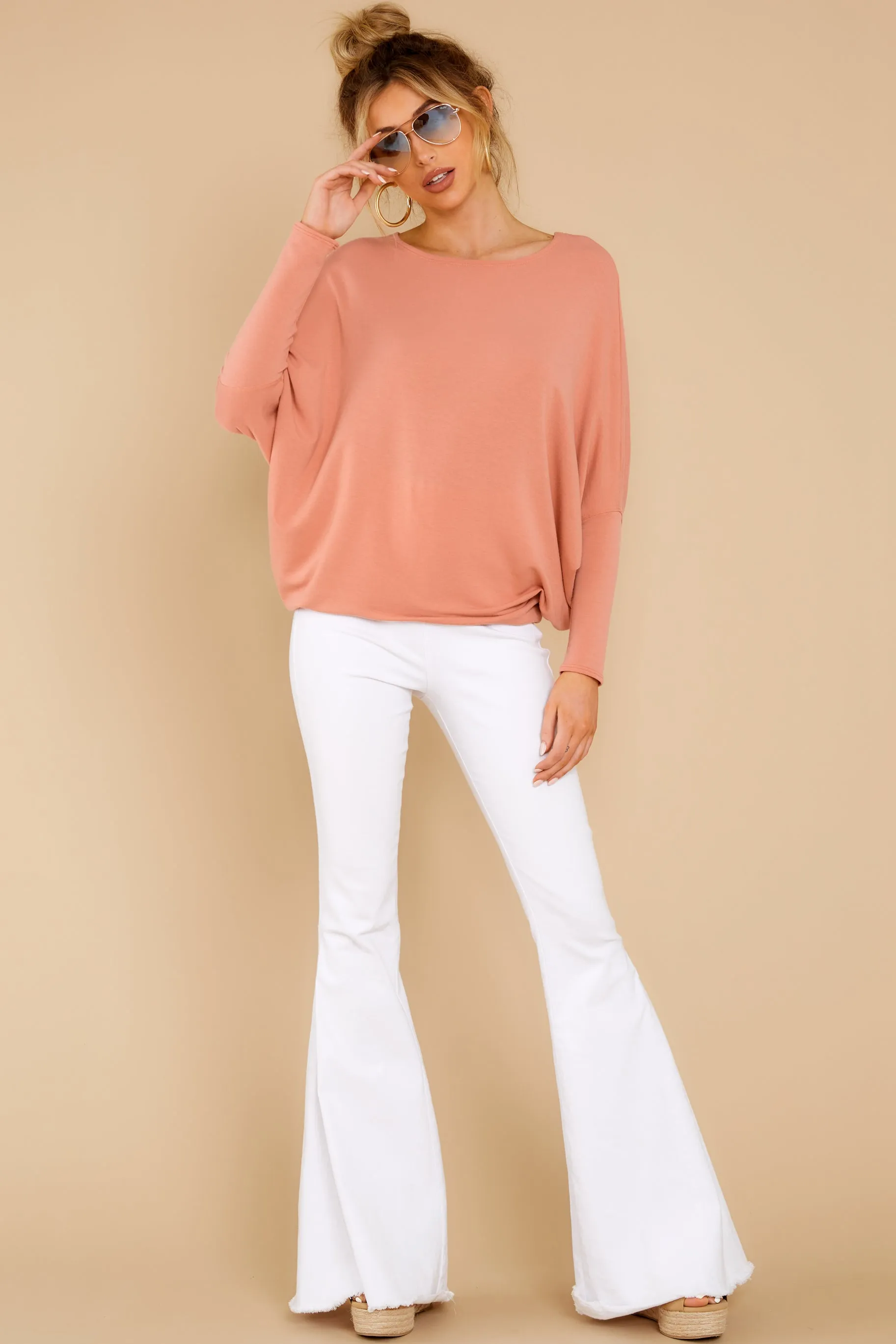 Take The Long Road Salmon Pink Top