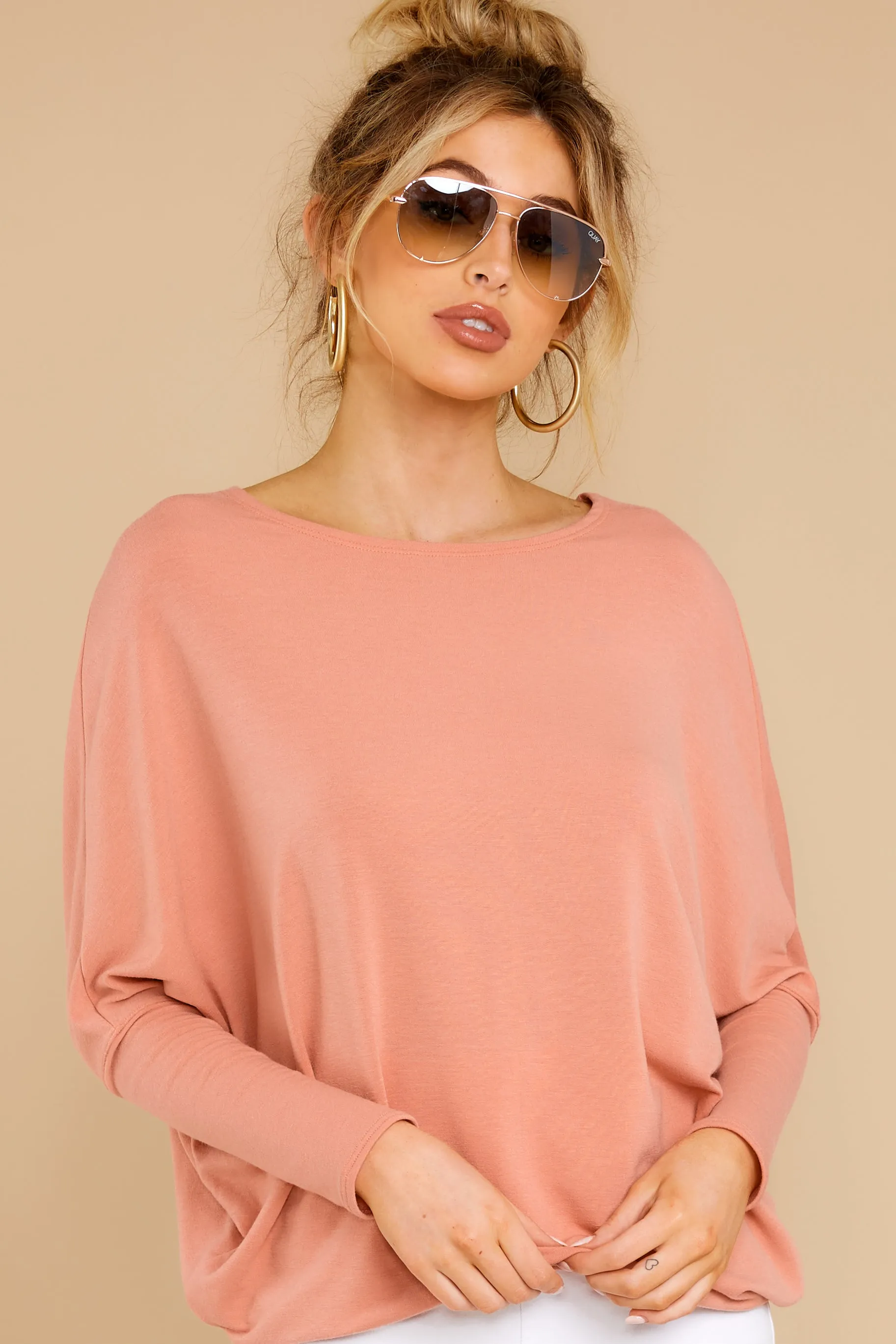 Take The Long Road Salmon Pink Top