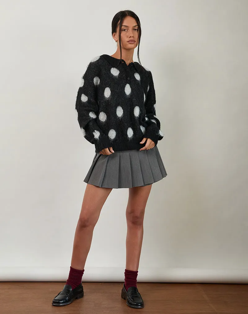 Tamika Oversized Jumper in Polka Black