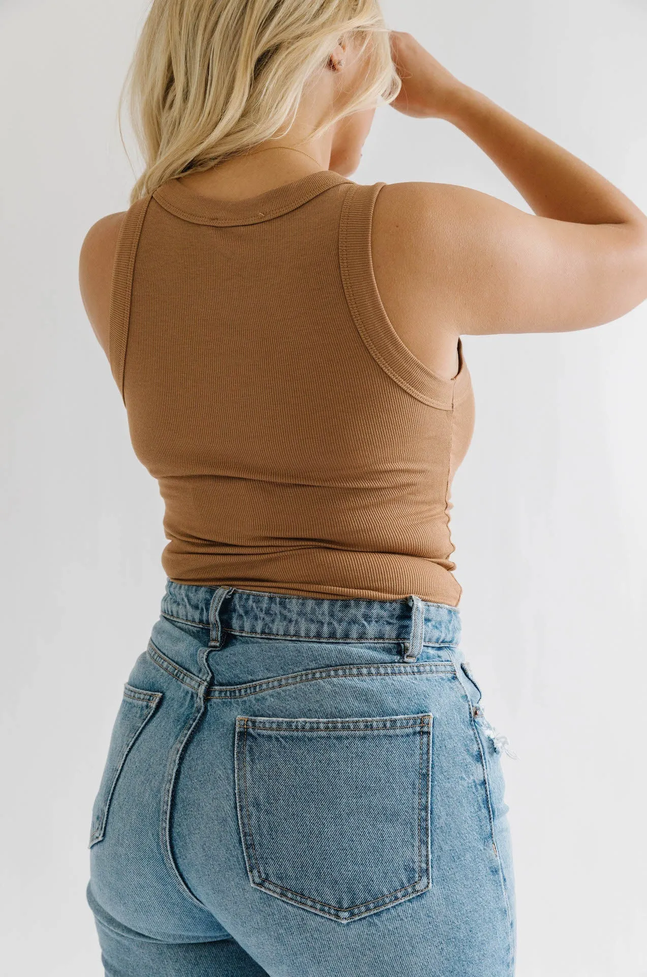 Taupe Ribbed Tank Top