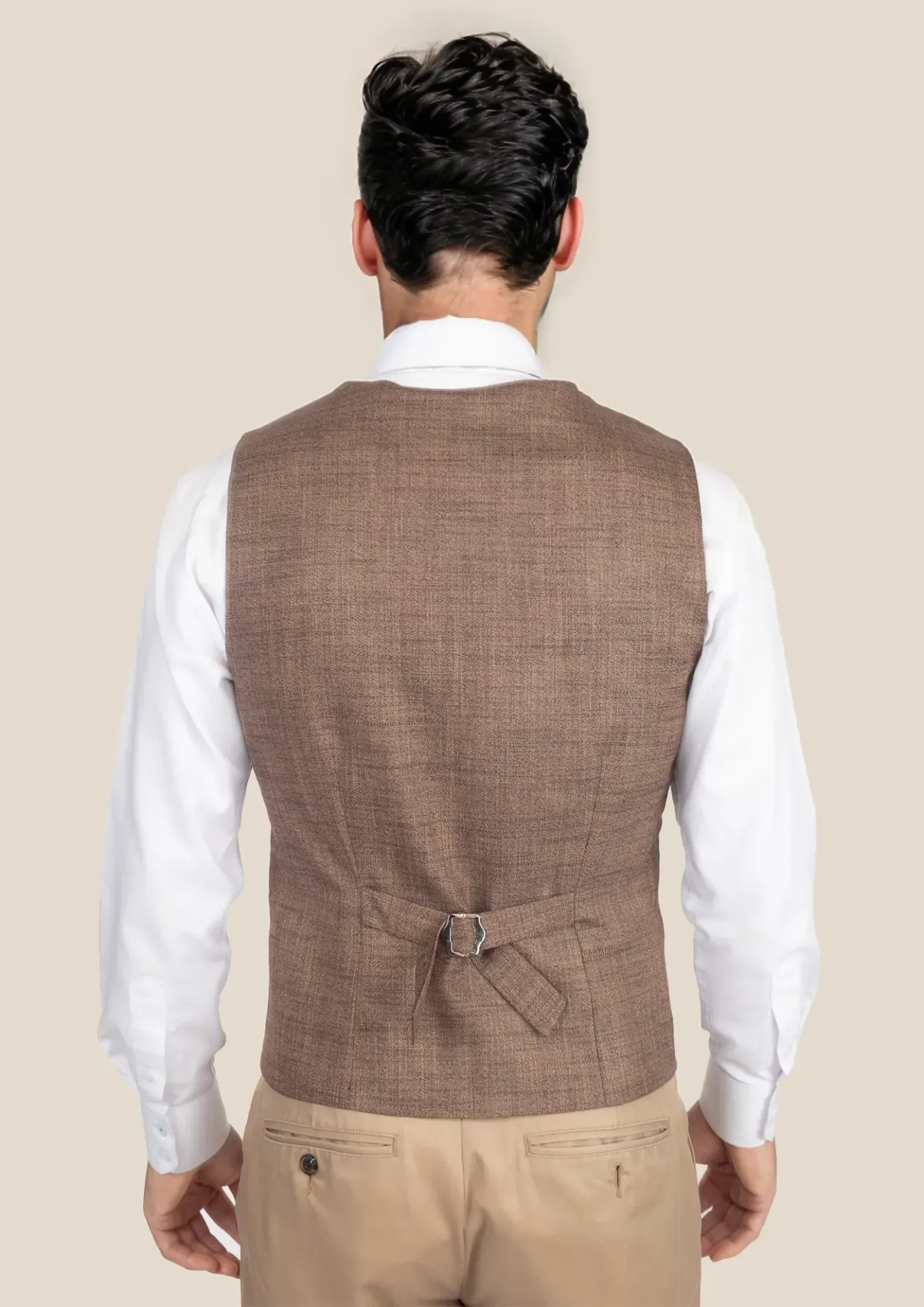 Tawny Brown Hopsack Vest