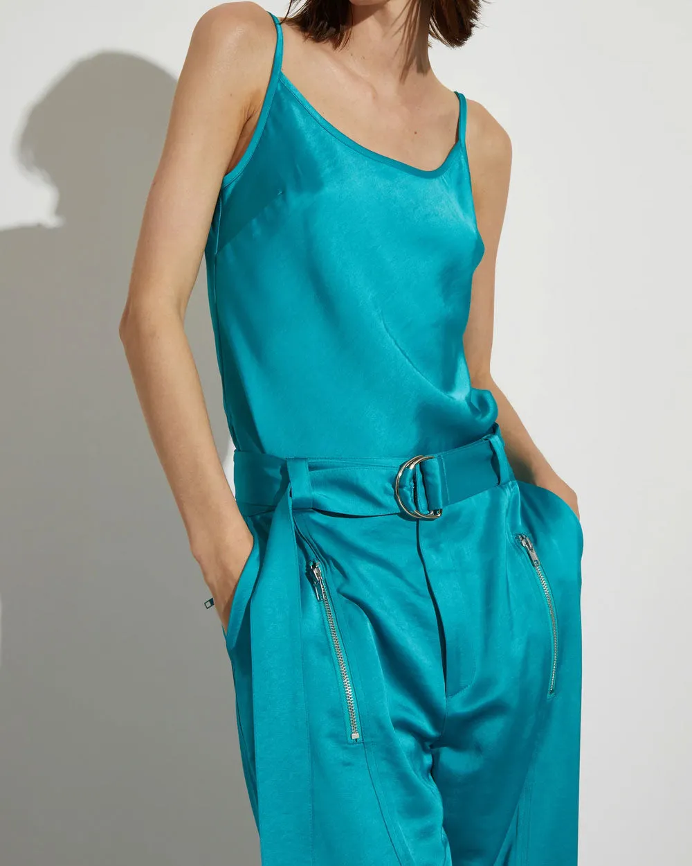 Teal Elliot Charmeuse Cami