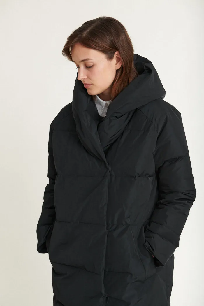 Tenna Shawl Collar Coat - Black