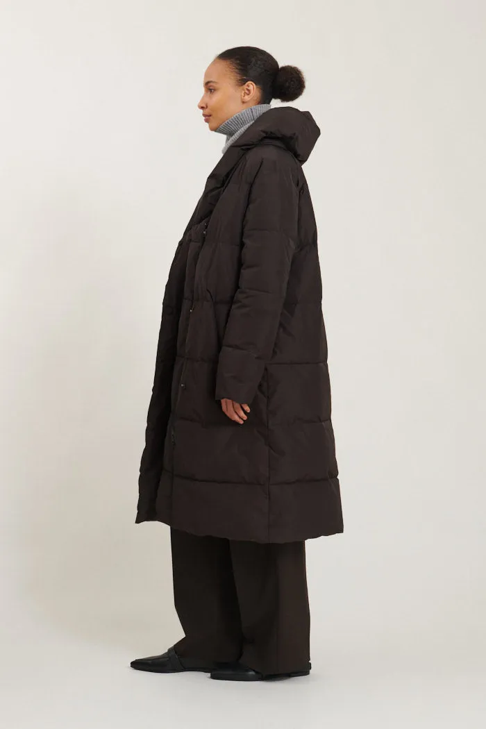 Tenna Shawl Collar Coat - Black