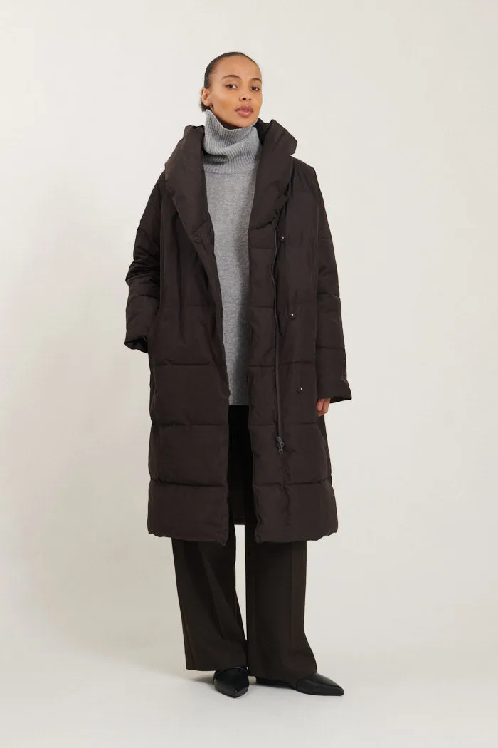 Tenna Shawl Collar Coat - Black