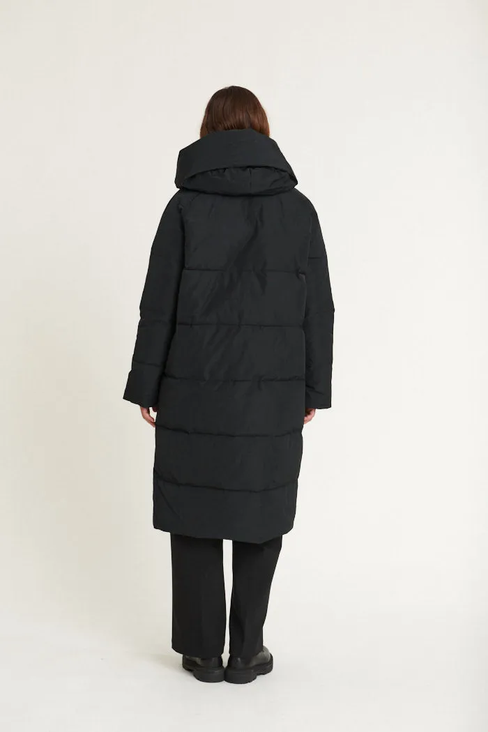 Tenna Shawl Collar Coat - Black