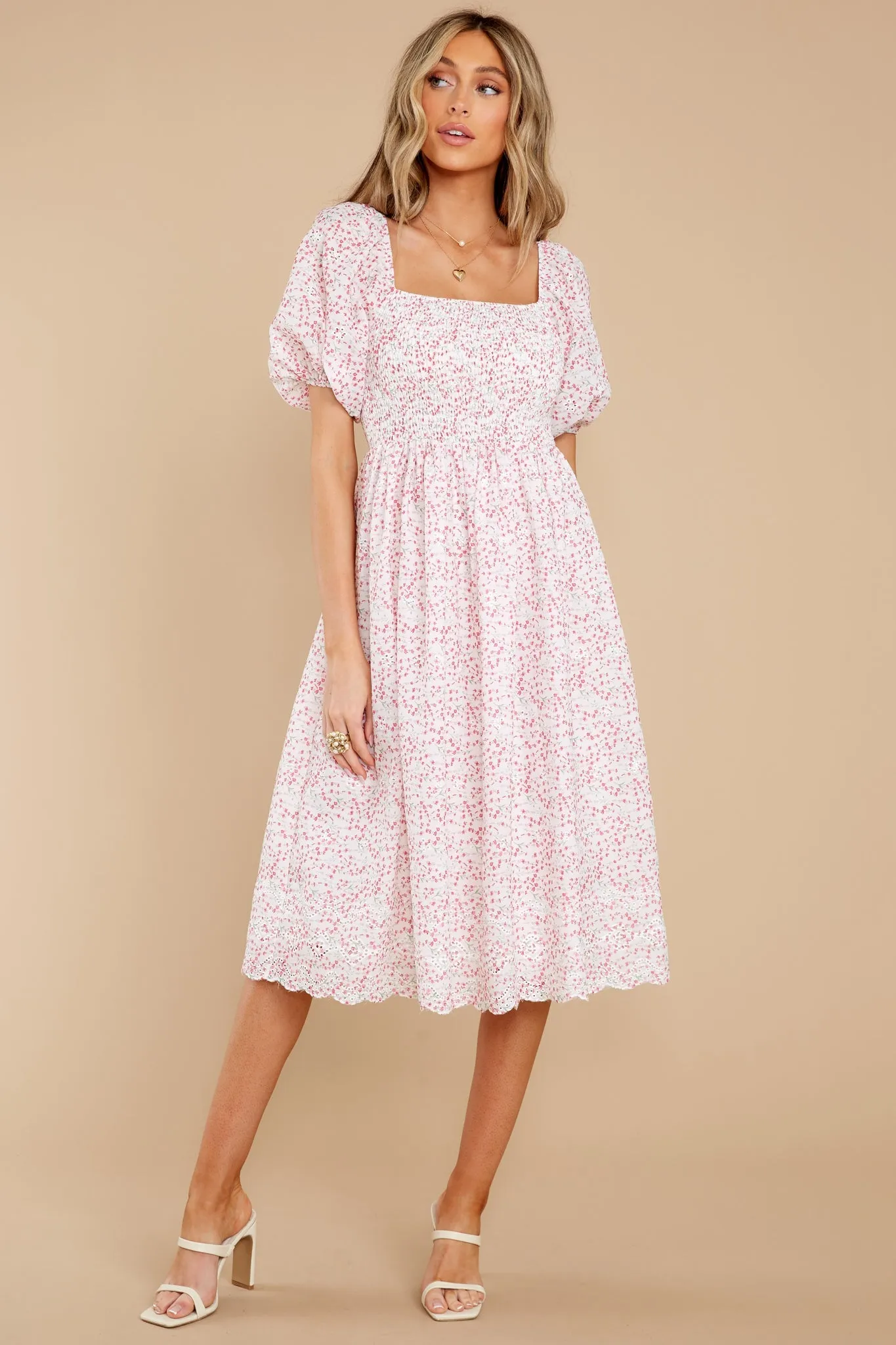 Time Is Precious Pink Floral Print Dress