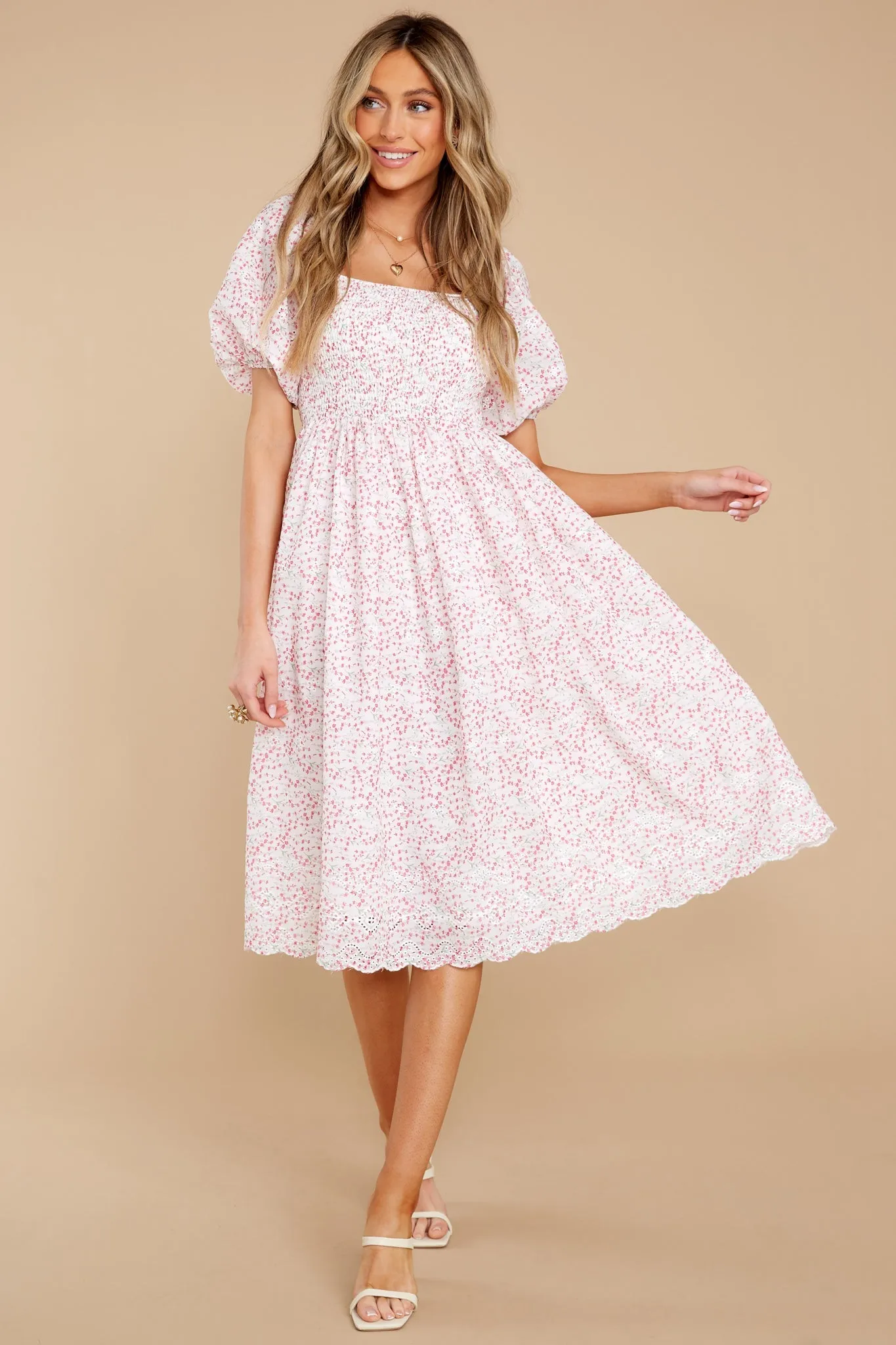 Time Is Precious Pink Floral Print Dress