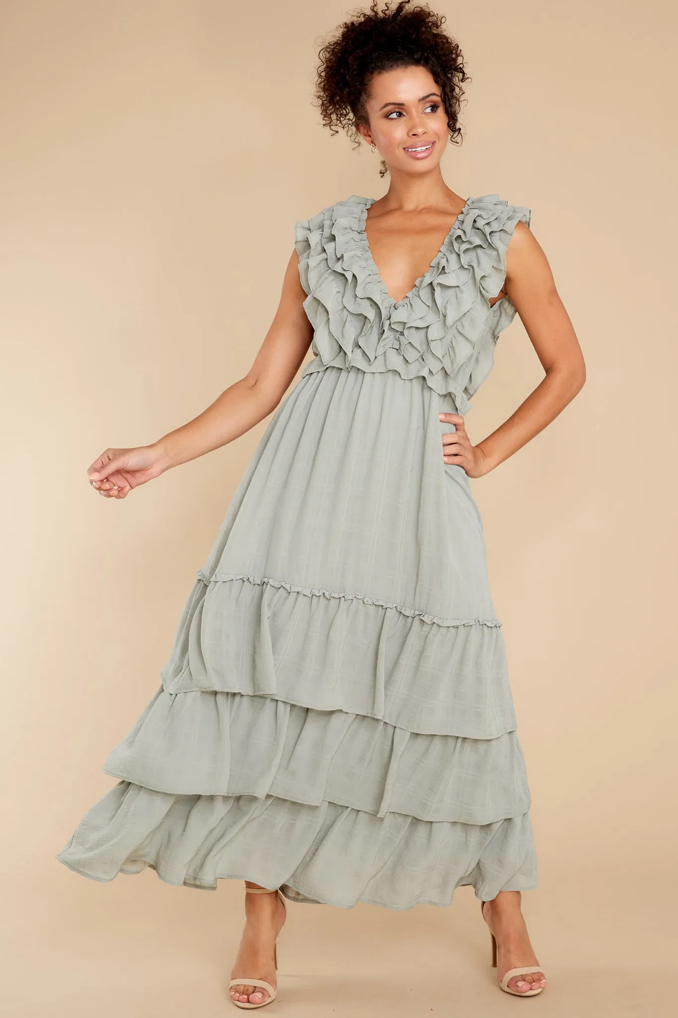 Timeless Essence Sage Maxi Dress