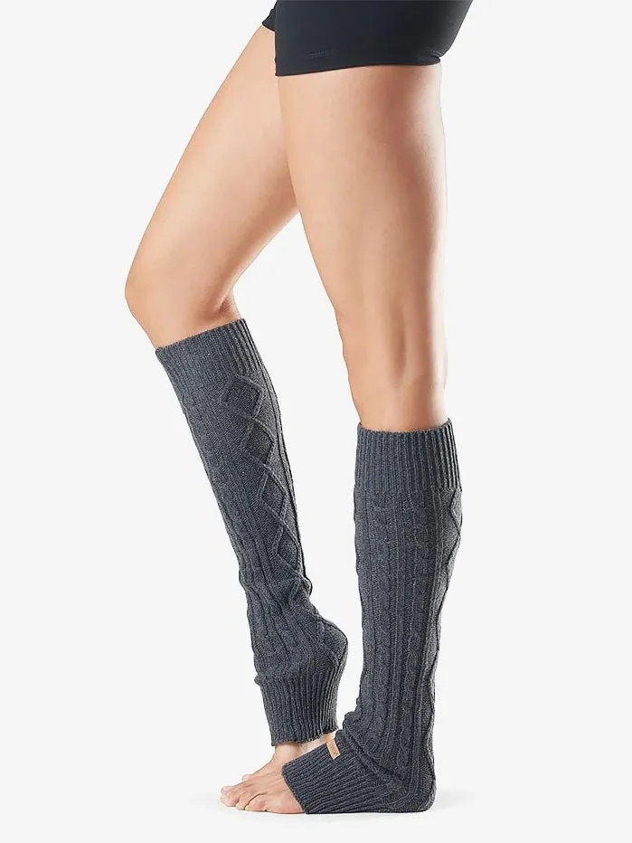 TOESOX Leg Warmers Knee High - Charcoal Grey