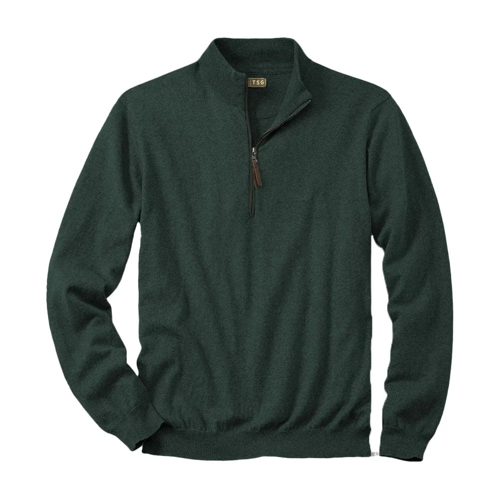 TSG Fraser Cashmere 1/2-Zip Sweater (Deep Green)