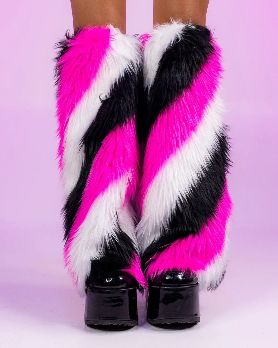 Twisted Pink Fluffy Leg Warmers