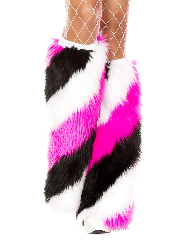 Twisted Pink Fluffy Leg Warmers