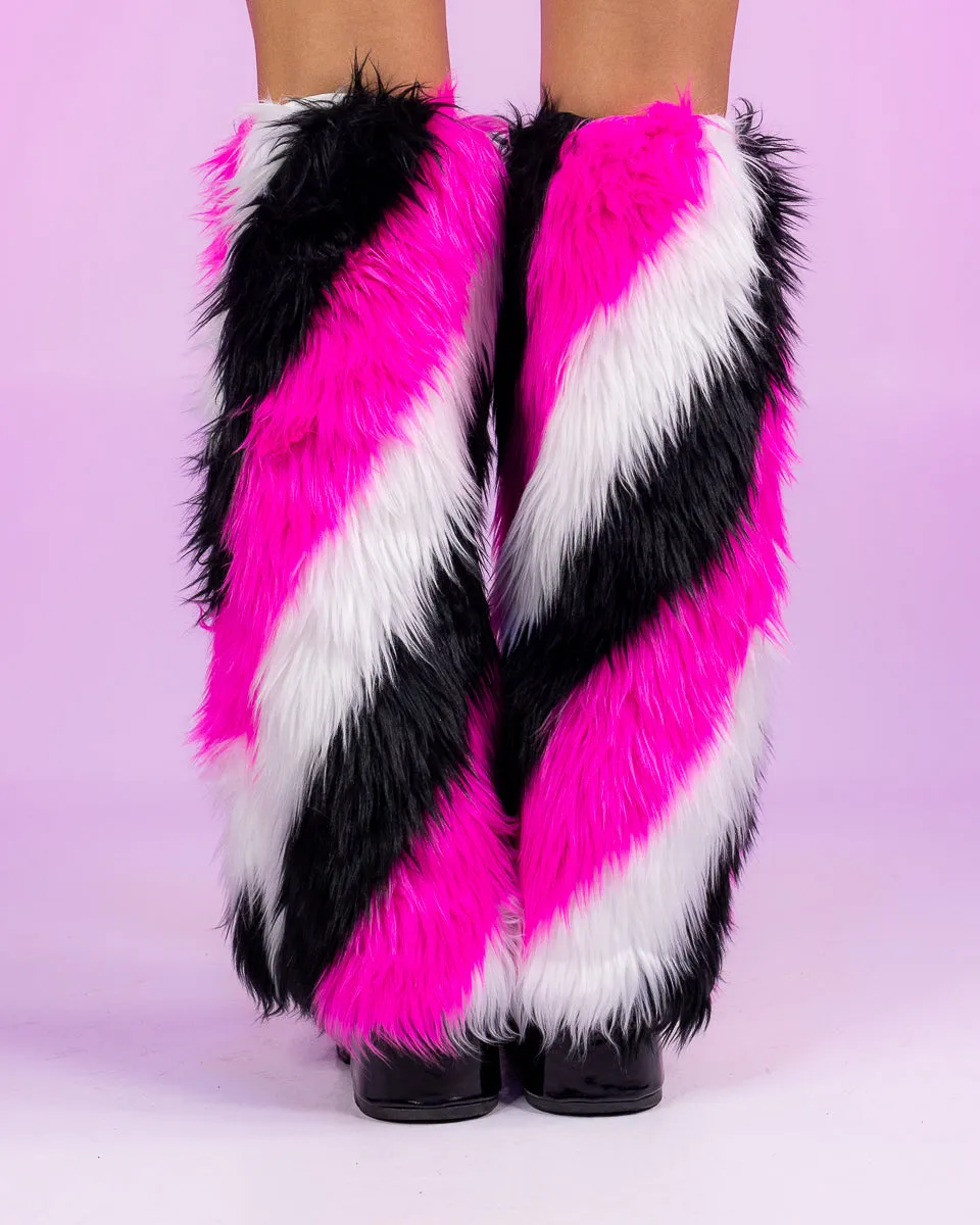 Twisted Pink Fluffy Leg Warmers