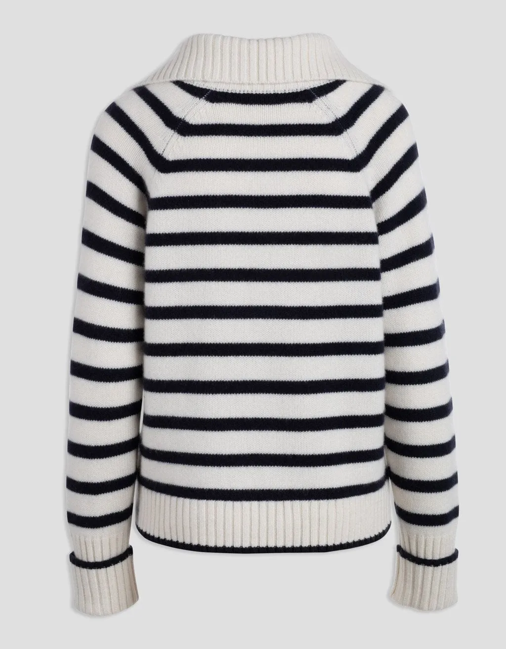 unsubscribed striped cashmere polo sweater