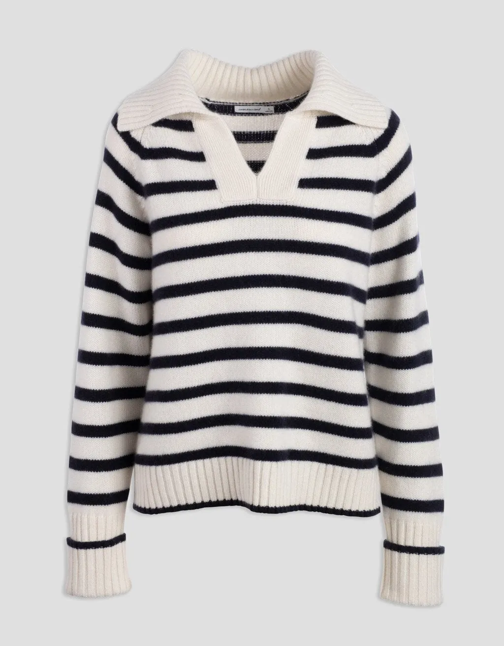 unsubscribed striped cashmere polo sweater