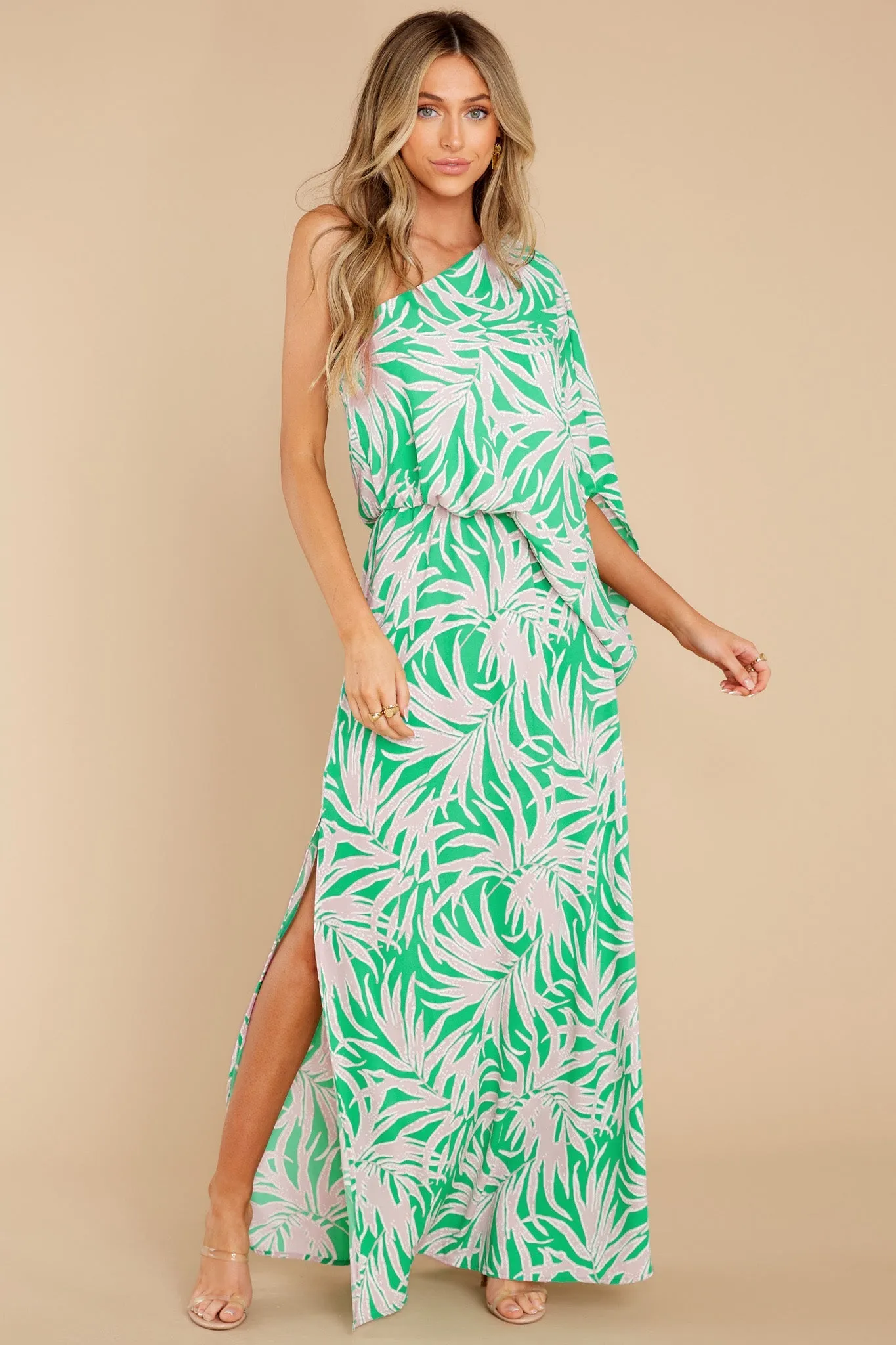 Unwind For Hours Green Print Maxi Dress