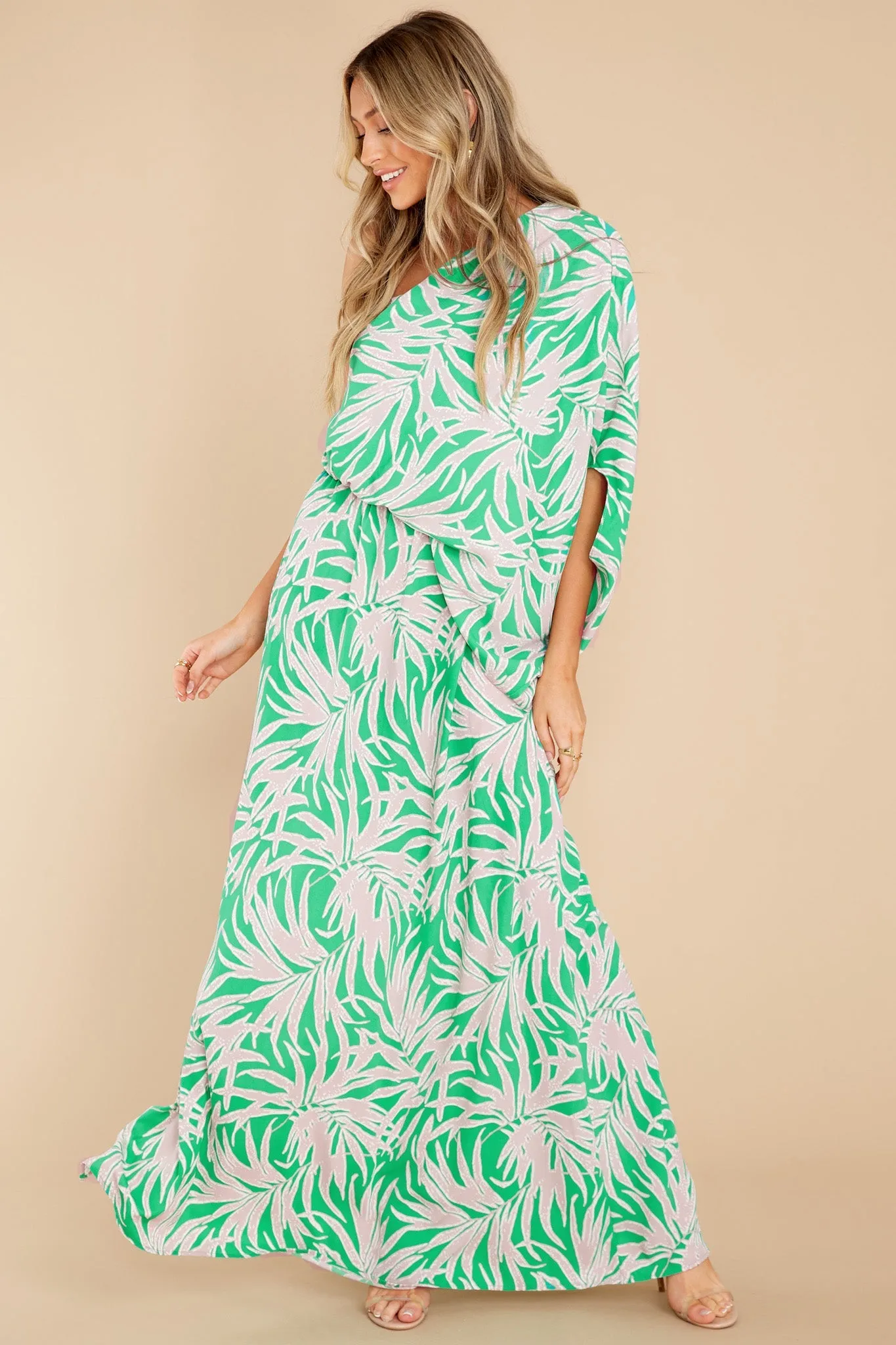 Unwind For Hours Green Print Maxi Dress