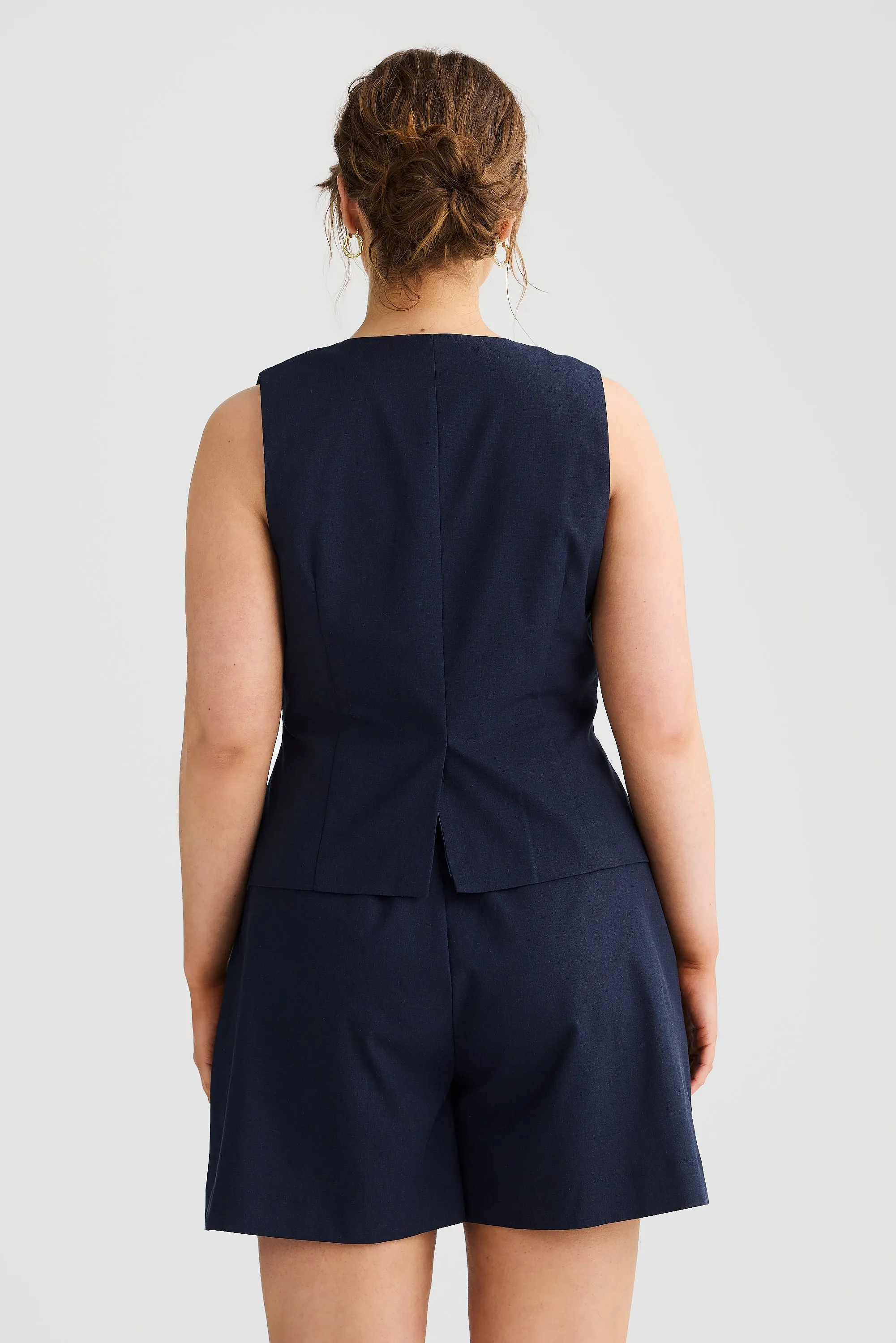 V Neck Vest - Navy