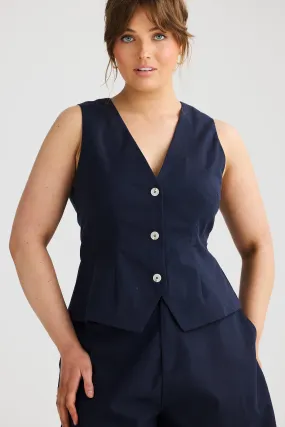 V Neck Vest - Navy