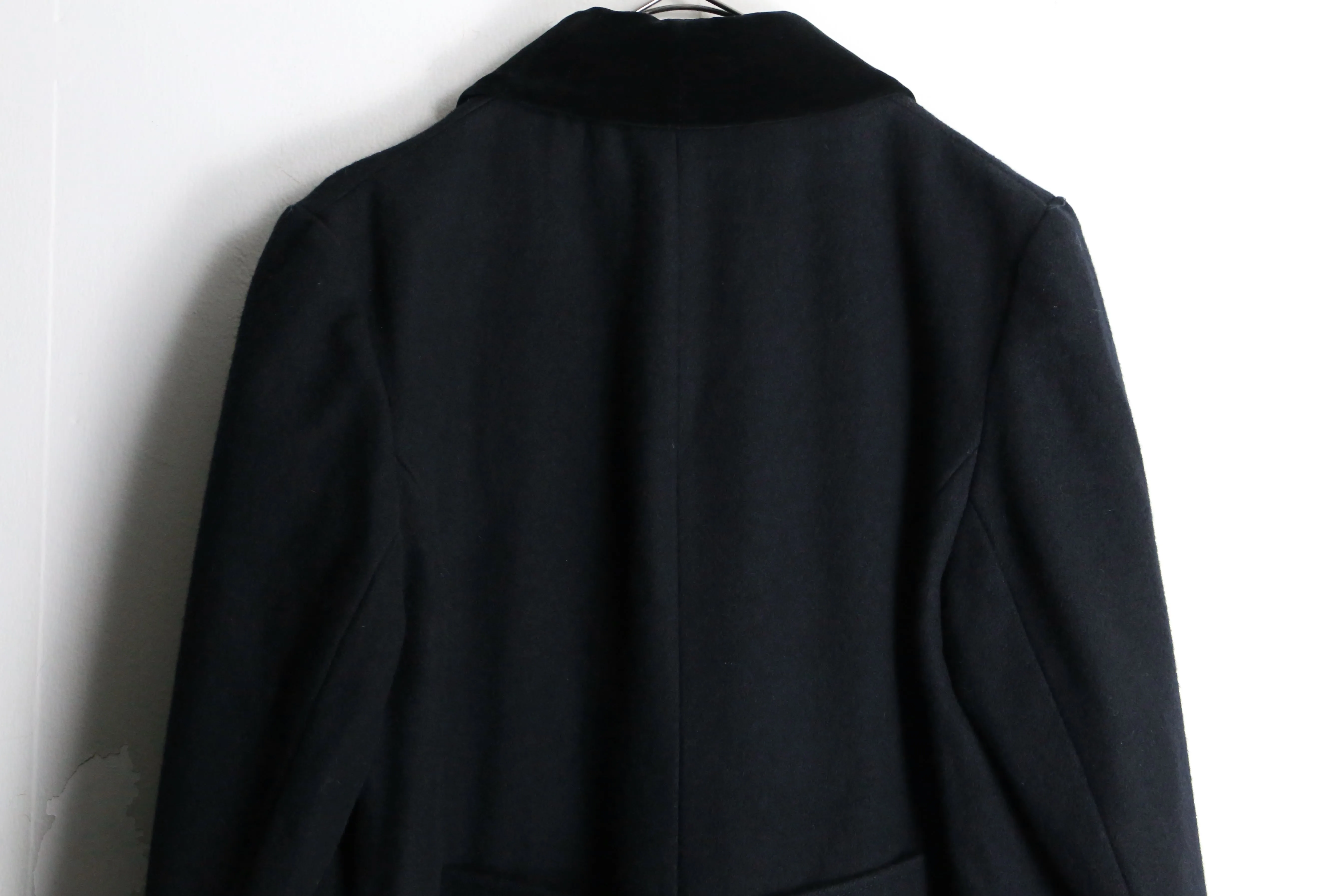 velour shawl collar long chester coat