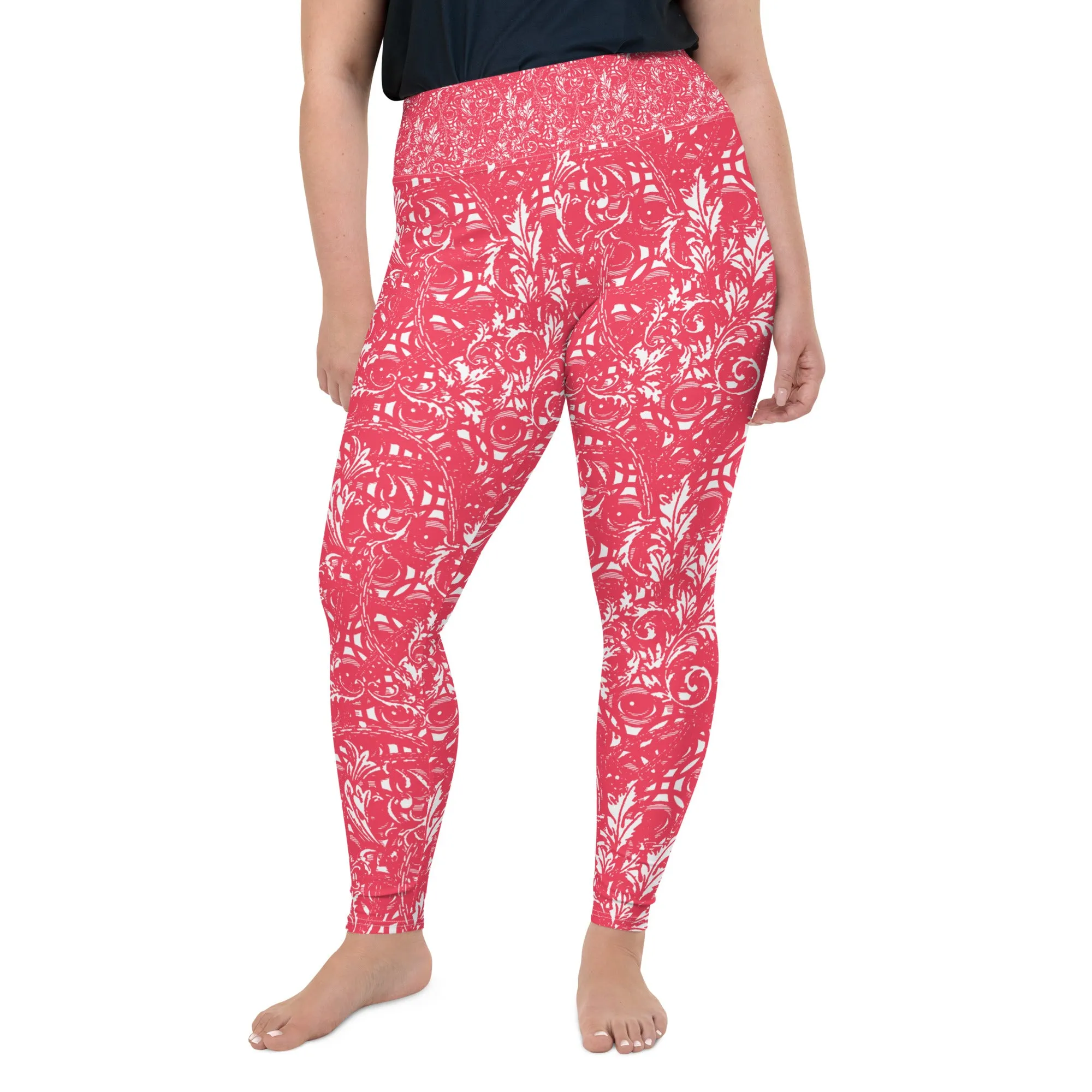 VersacEYEZ Pink All-Over Print Plus Size Leggings