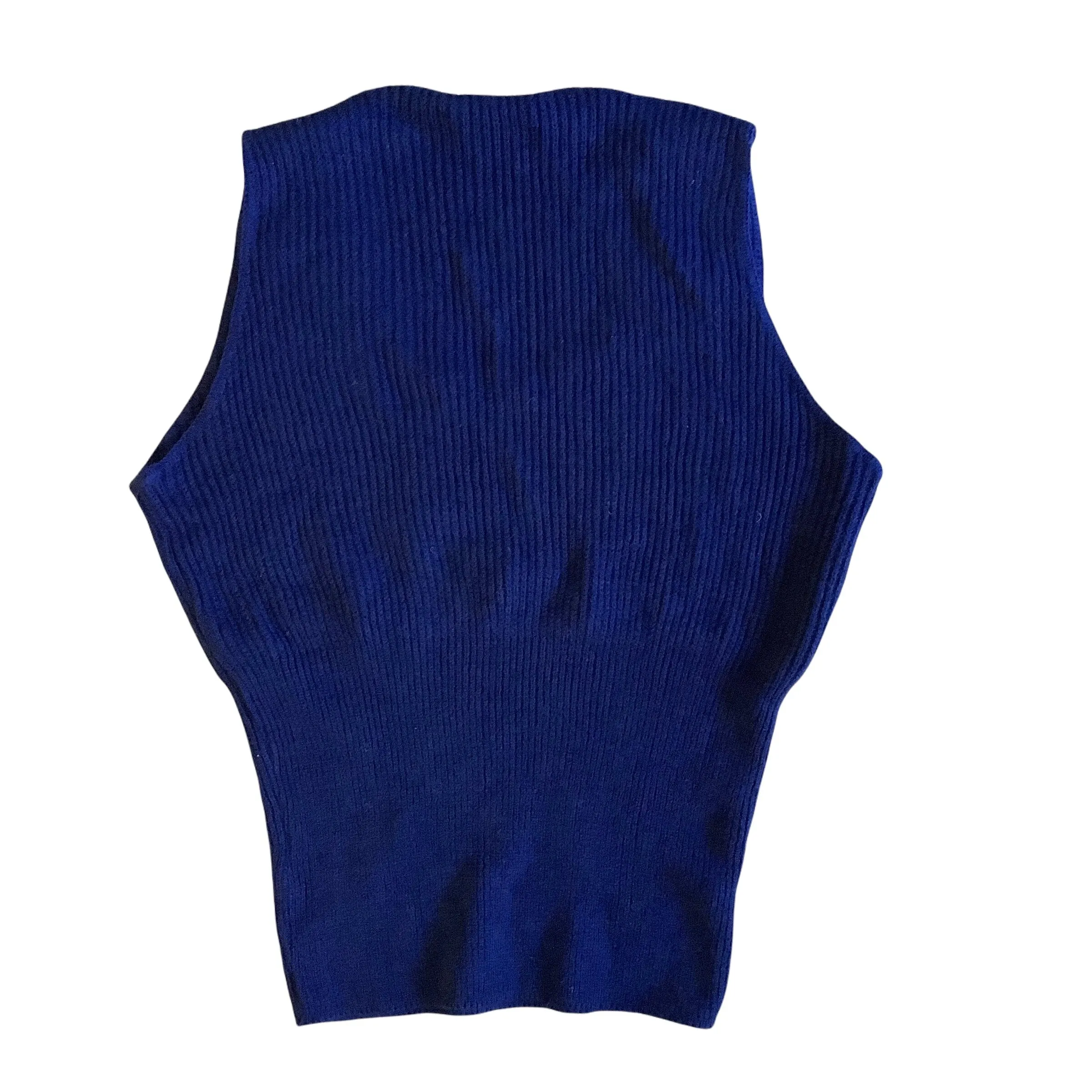 Vintage 1960's Navy Children's Knitted Vest 10-12Y