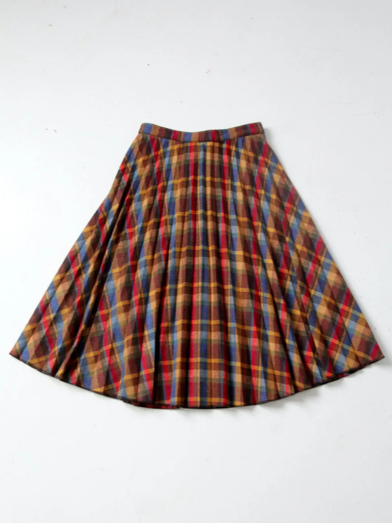 vintage 70s Benetton plaid skirt