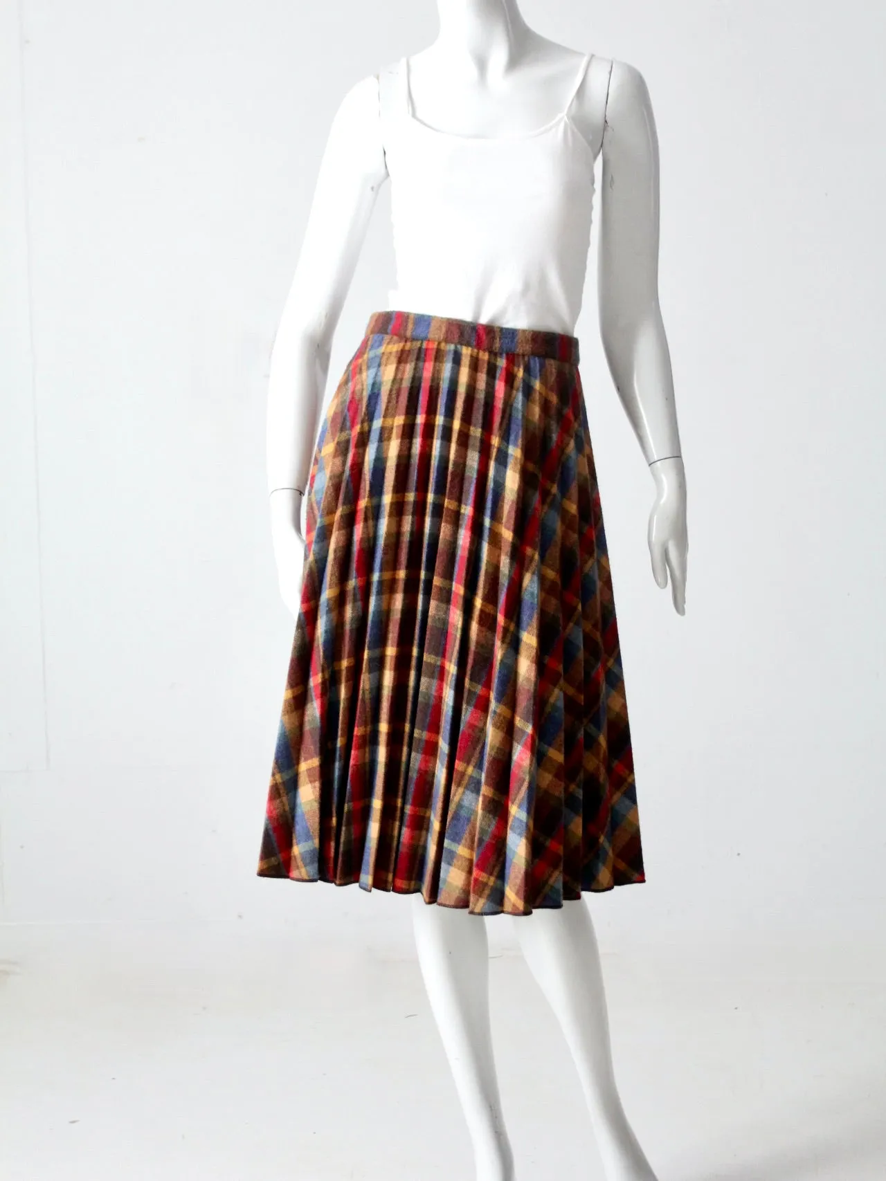 vintage 70s Benetton plaid skirt