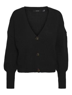 Vmlea Ls V-neck Cuff Cardigan Noos - Zwart