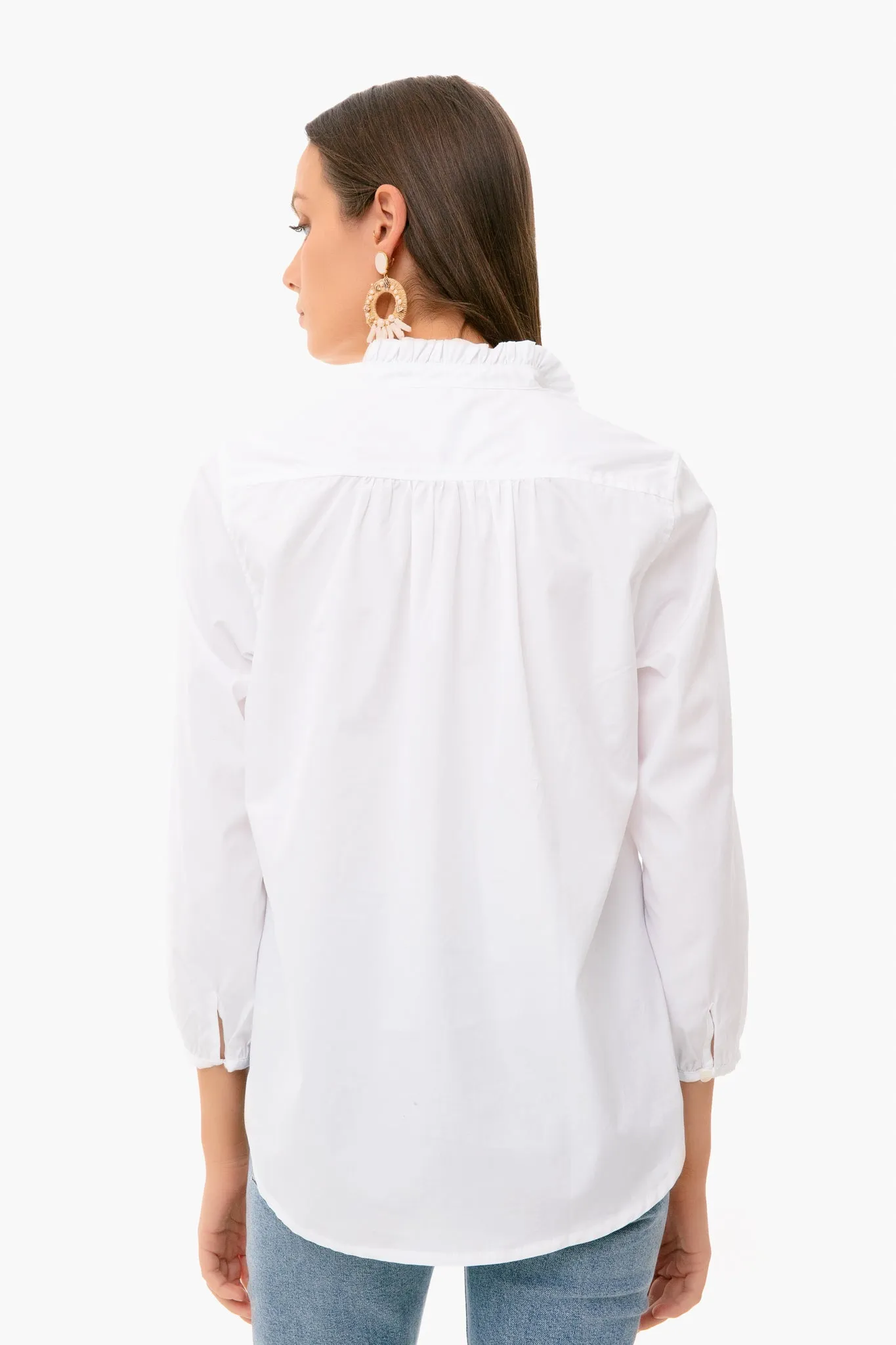 White Sara B Henley Shirt